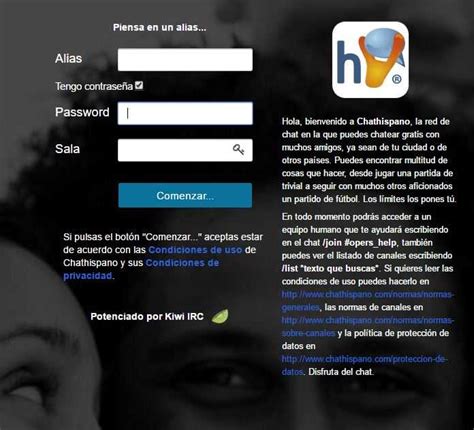 kiwi hispano chat|irc web chat kiwi.